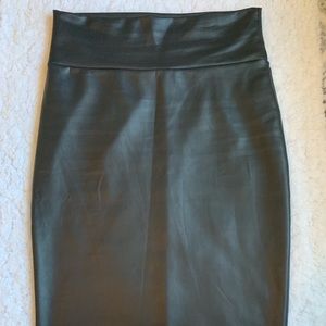 Black faux leather skirt